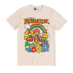 Fraggle Rock Unisex Adult Rainbow T-Shirt / Ecru